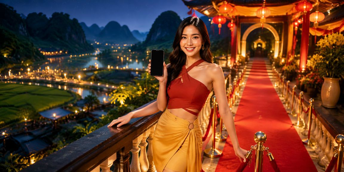 Người dùng chơi casino trên di động giữa không gian lễ hội tại Ninh Bình